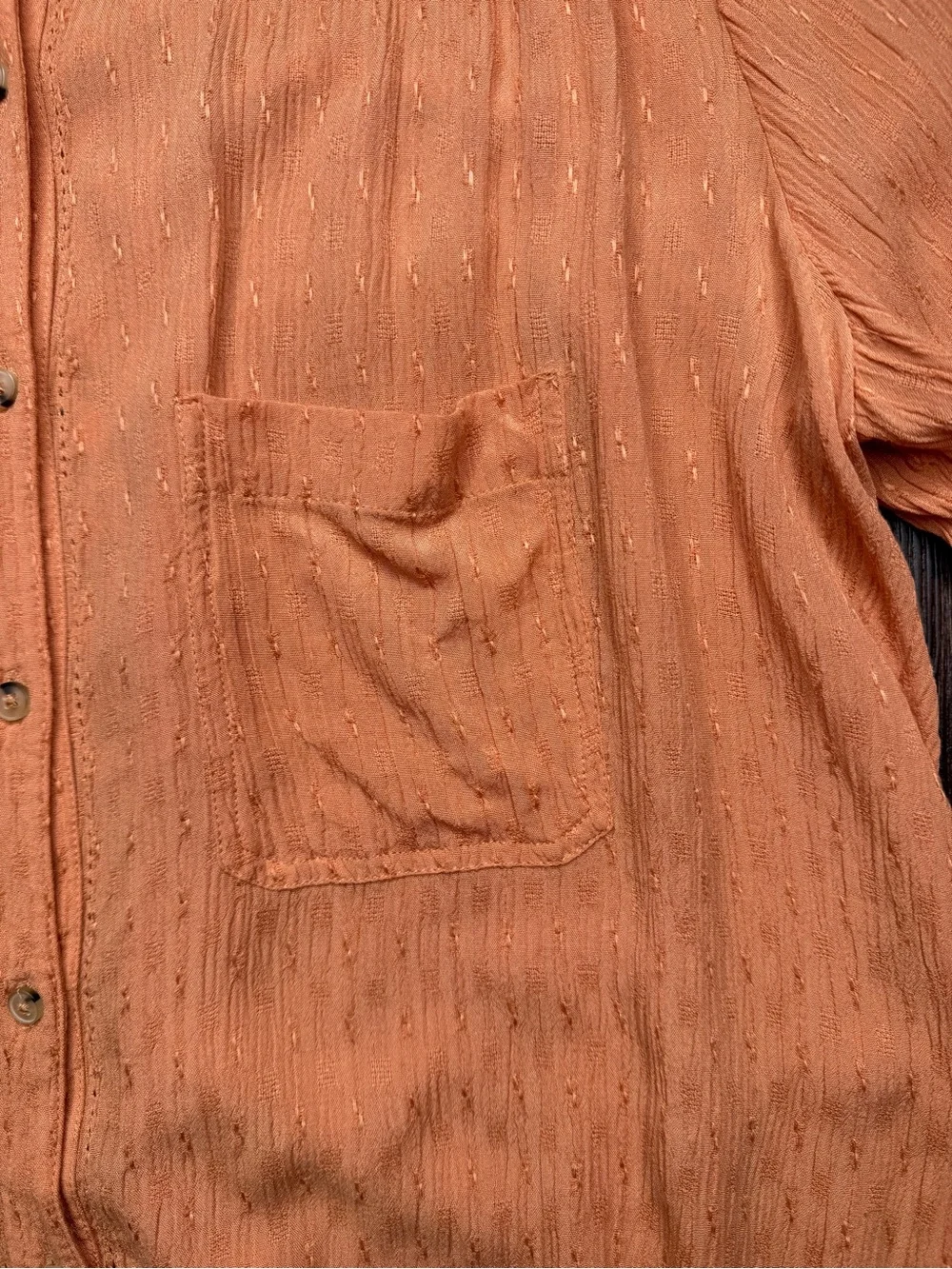 Free People Peach Crochet Lace Back Boho Blouse S